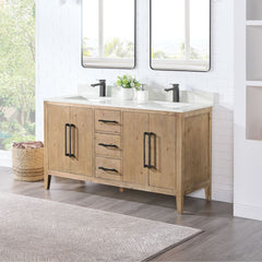 Altair Laurel Bathroom Cabinet Vanity Base in Weathered Fir without Top and Sink, No Mirror