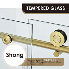 Altair Lazaro 60" W x 58" H Single Sliding Frameless Tub Door with Clear Glass