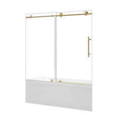 Altair Lazaro 60" W x 58" H Single Sliding Frameless Tub Door with Clear Glass