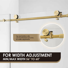 Altair Lazaro 60" W x 58" H Single Sliding Frameless Tub Door with Clear Glass