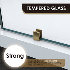 Altair Roisin 60" W x 58" H Frameless Hinged Tub Door with Clear Glass