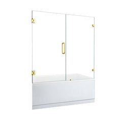 Altair Roisin 60" W x 58" H Frameless Hinged Tub Door with Clear Glass