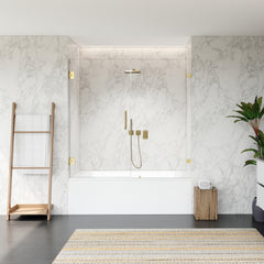 Altair Roisin 60" W x 58" H Frameless Hinged Tub Door with Clear Glass