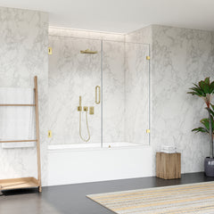 Altair Roisin 60" W x 58" H Frameless Hinged Tub Door with Clear Glass