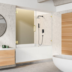 Altair Roisin 60" W x 58" H Frameless Hinged Tub Door with Clear Glass