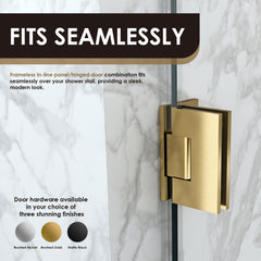 Altair Roisin 60" W x 58" H Frameless Hinged Tub Door with Clear Glass