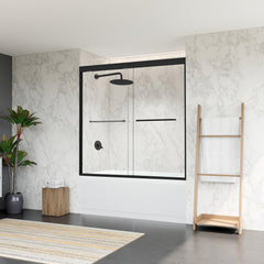 Altair Ennis 60" W x 58" H By Pass Framed Tub Door with Clear Glass