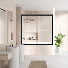 Altair Ennis 60" W x 58" H By Pass Framed Tub Door with Clear Glass