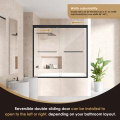 Altair Ennis 60" W x 58" H By Pass Framed Tub Door with Clear Glass