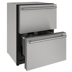 U-Line  24-Inch 2000 Series Refrigerator Drawers – Built-In Undercounter Fridge with Convection Cooling & LED Lighting - U-2224DWR