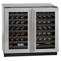 U-Line 36" 3000 Series Dual-Zone Built-In Wine Refrigerator – 62 Bottle Capacity - U-3036WCWC