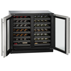 U-Line 36" 3000 Series Dual-Zone Built-In Wine Refrigerator – 62 Bottle Capacity - U-3036WCWC