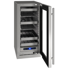 U-Line 15" 5 Class Slide & Secure™ Beverage Center – Stainless Steel Interior, Variable Speed Compressor, Convection Coolingwith Lock - UHBV515