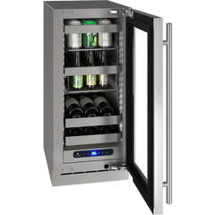 U-Line 15" 5 Class Slide & Secure™ Beverage Center – Stainless Steel Interior, Variable Speed Compressor, Convection Coolingwith Lock - UHBV515