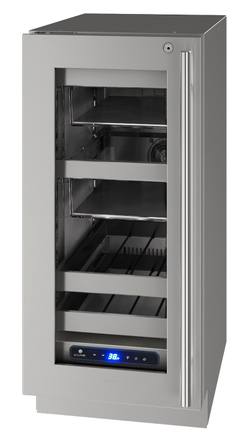 U-Line 15" 5 Class Slide & Secure™ Beverage Center – Stainless Steel Interior, Variable Speed Compressor, Convection Cooling With Lock - UHBV515