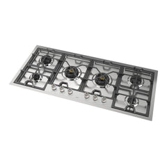 ILVE  Panoramagic 48 inch Built-In Cooktop with Total Black Brass Burners in Stainless Steel - UHCPMT125