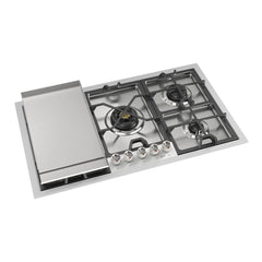 ILVE Panoramagic 36 inch Built-In Cooktop with 5 Burners, in Stainless Steel - UHCPMT95