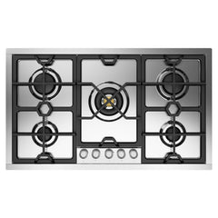 ILVE Panoramagic 36 inch Built-In Cooktop with 5 Burners, in Stainless Steel - UHCPMT95