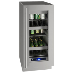 U-Line  15-Inch 5 Class Slide & Secure™ Refrigerator – Stainless Steel Undercounter Fridge with U-Adjust™ Interior & Variable Speed Compressor - UHRE515
