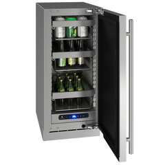 U-Line  15-Inch 5 Class Slide & Secure™ Refrigerator – Stainless Steel Undercounter Fridge with U-Adjust™ Interior & Variable Speed Compressor - UHRE515