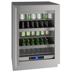 U-Line 24" 5 Class Slide & Secure™ Refrigerator – Stainless Steel Interior, Convection Cooling, Built-In or Freestanding - UHRE524