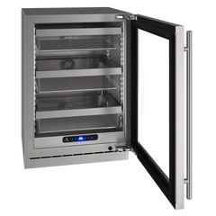U-Line 24" 5 Class Slide & Secure™ Refrigerator – Stainless Steel Interior, Convection Cooling, Built-In or Freestanding - UHRE524