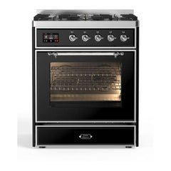 ILVE 30" Majestic II Series Gas Burner and Electric Oven Range with 5 Sealed Burners - UM30DNE3