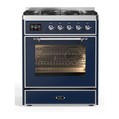 ILVE 30" Majestic II Series Gas Burner and Electric Oven Range with 5 Sealed Burners - UM30DNE3