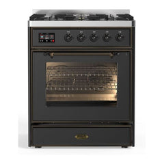 ILVE 30" Majestic II Series Gas Burner and Electric Oven Range with 5 Sealed Burners - UM30DNE3