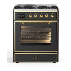 ILVE 30" Majestic II Series Gas Burner and Electric Oven Range with 5 Sealed Burners - UM30DNE3