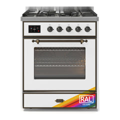 ILVE 30" Majestic II Series Gas Burner and Electric Oven Range with 5 Sealed Burners - UM30DNE3