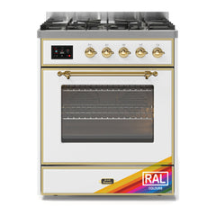 ILVE 30" Majestic II Series Gas Burner and Electric Oven Range with 5 Sealed Burners - UM30DNE3