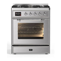 ILVE 30" Majestic II Series Gas Burner and Electric Oven Range with 5 Sealed Burners - UM30DNE3
