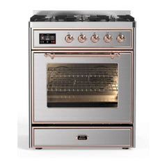 ILVE 30" Majestic II Series Gas Burner and Electric Oven Range with 5 Sealed Burners - UM30DNE3