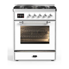 ILVE 30" Majestic II Series Gas Burner and Electric Oven Range with 5 Sealed Burners - UM30DNE3