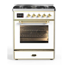ILVE 30" Majestic II Series Gas Burner and Electric Oven Range with 5 Sealed Burners - UM30DNE3