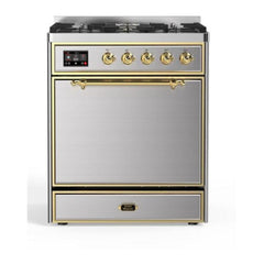 ILVE 30" Majestic II Series Dual Fuel Range with 5 Burners - UM30DQNE3