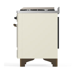 ILVE Majestic III 48 inch Dual Fuel Range with 8 Burners and Griddle, Dual Function Burner up to 25,000 BTU Natural Gas, Triple Glass Door - UM48FNR3AWB