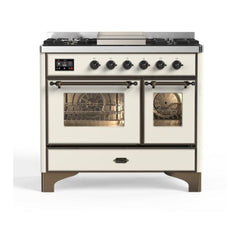 ILVE 40" Majestic II Series Natural Gas/ Propane Gas Burner and Electric Oven with 6 Sealed Burners - UMD10FD