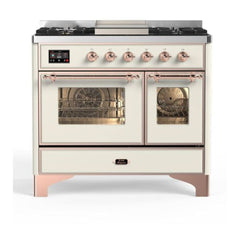 ILVE 40" Majestic II Series Natural Gas/ Propane Gas Burner and Electric Oven with 6 Sealed Burners - UMD10FD