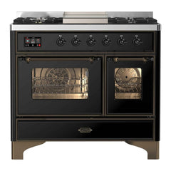 ILVE 40" Majestic II Series Natural Gas/ Propane Gas Burner and Electric Oven with 6 Sealed Burners - UMD10FD