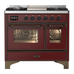 ILVE 40" Majestic II Series Natural Gas/ Propane Gas Burner and Electric Oven with 6 Sealed Burners - UMD10FD