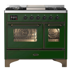 ILVE 40" Majestic II Series Natural Gas/ Propane Gas Burner and Electric Oven with 6 Sealed Burners - UMD10FD