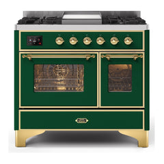 ILVE 40" Majestic II Series Natural Gas/ Propane Gas Burner and Electric Oven with 6 Sealed Burners - UMD10FD