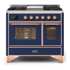 ILVE 40" Majestic II Series Natural Gas/ Propane Gas Burner and Electric Oven with 6 Sealed Burners - UMD10FD