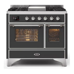 ILVE 40" Majestic II Series Natural Gas/ Propane Gas Burner and Electric Oven with 6 Sealed Burners - UMD10FD