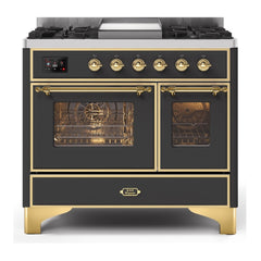 ILVE 40" Majestic II Series Natural Gas/ Propane Gas Burner and Electric Oven with 6 Sealed Burners - UMD10FD
