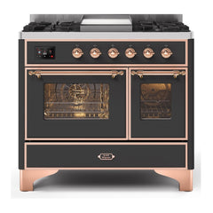 ILVE 40" Majestic II Series Natural Gas/ Propane Gas Burner and Electric Oven with 6 Sealed Burners - UMD10FD