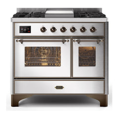 ILVE 40" Majestic II Series Natural Gas/ Propane Gas Burner and Electric Oven with 6 Sealed Burners - UMD10FD