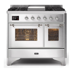 ILVE 40" Majestic II Series Natural Gas/ Propane Gas Burner and Electric Oven with 6 Sealed Burners - UMD10FD